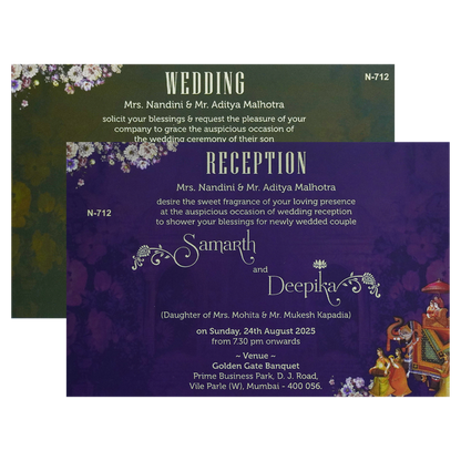 Chocolate Brown Floral Invitation-King of Cards