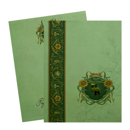 Light Green Floral Marriage Card-KPR09760
