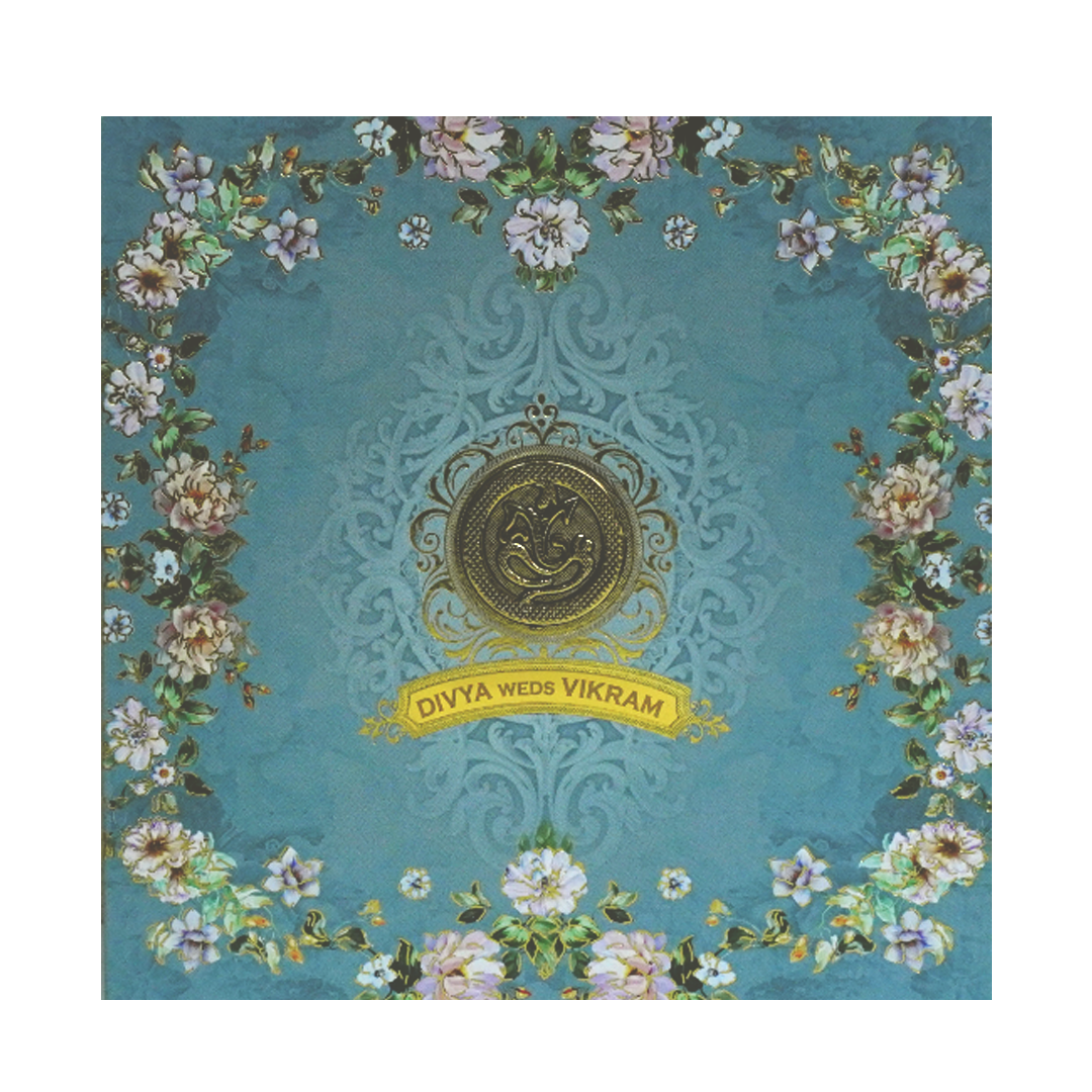 Greyish Blue Wedding Invitation-KNKD8106