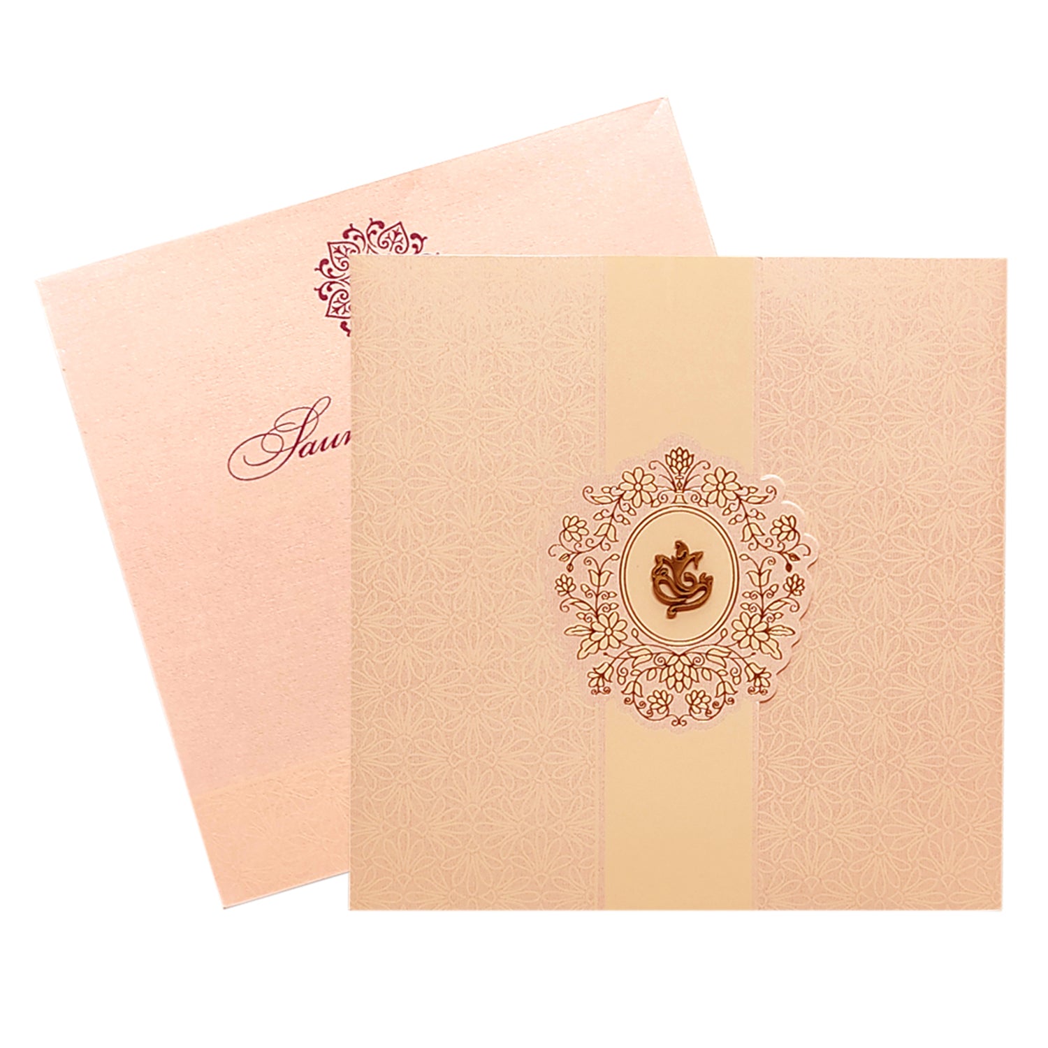 Pink Ganesha Invitation Card-KRC29051