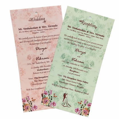 Pink Floral Laser Cut Panache Offset wedding Card-KNP7008P-King of Cards