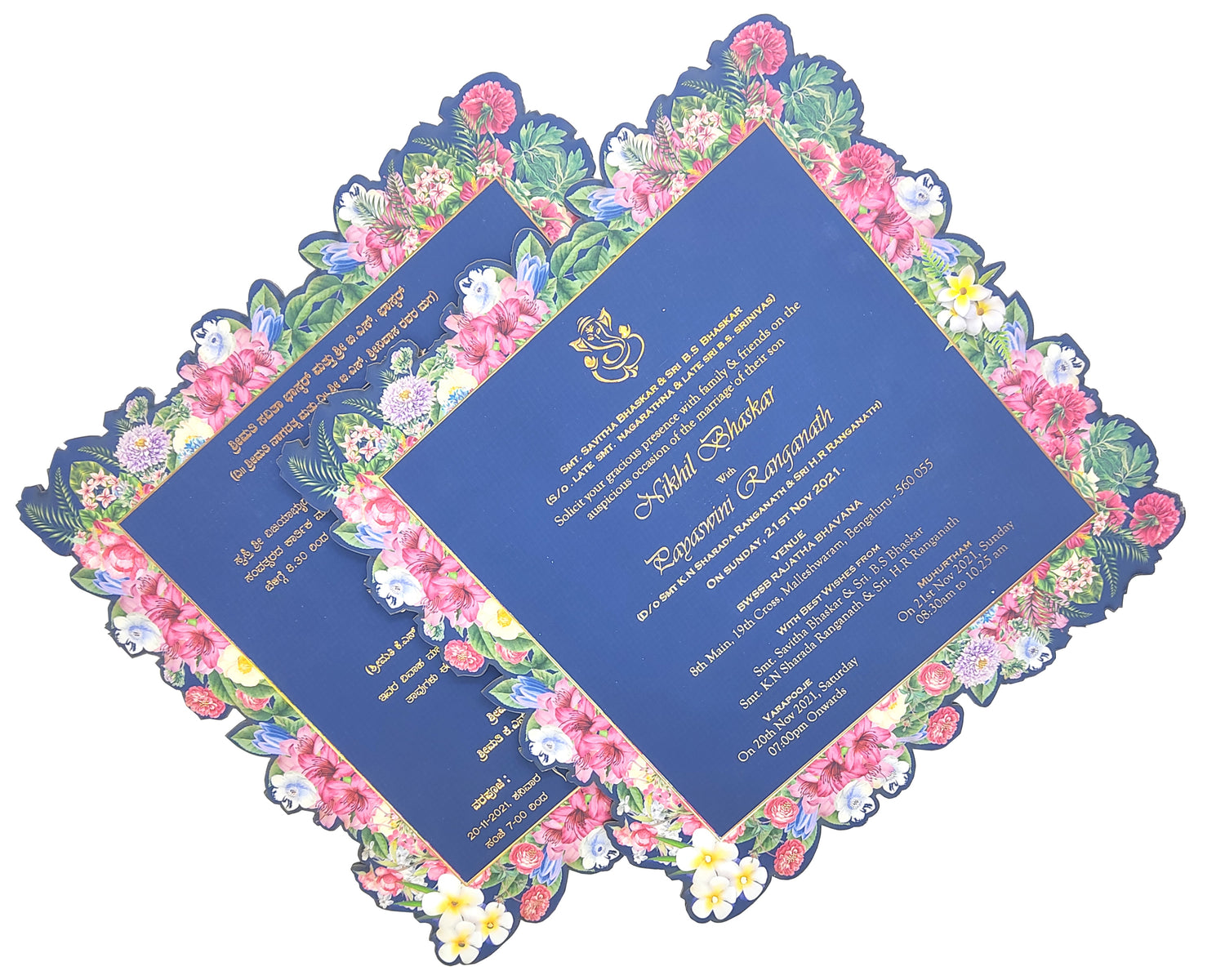 Royal Blue Premium Acrylic Box Invitation - KNKUP049-King of Cards