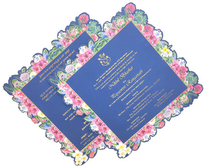 Royal Blue Premium Acrylic Box Invitation - KNKUP049-King of Cards