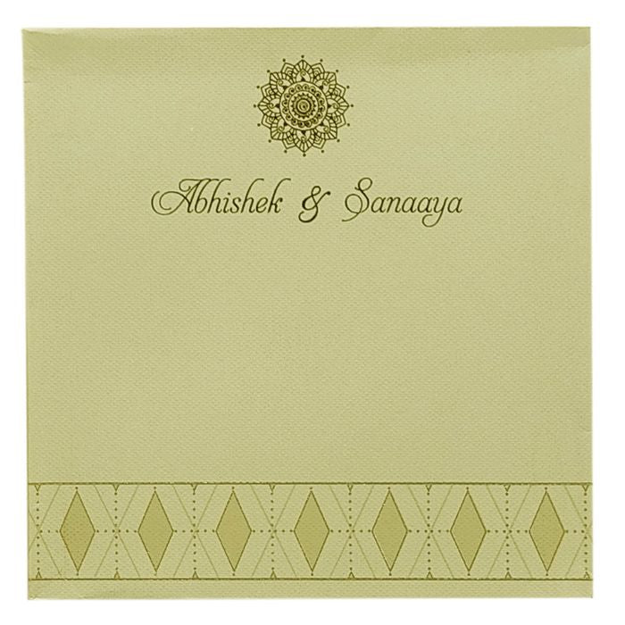 Green Nameplate Padded Invitation Card-King of Cards