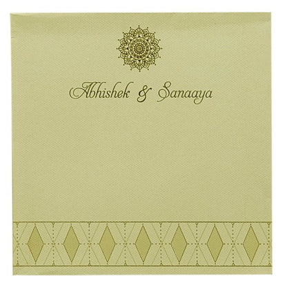 Green Nameplate Padded Invitation Card-King of Cards