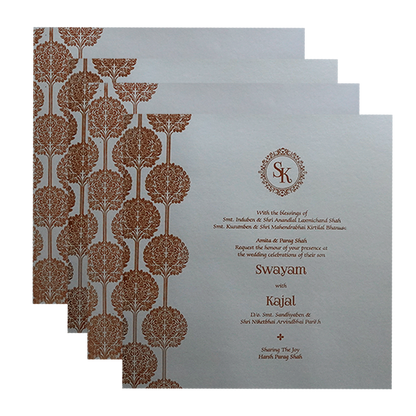 Sliver Floral Wedding Card-King of Cards