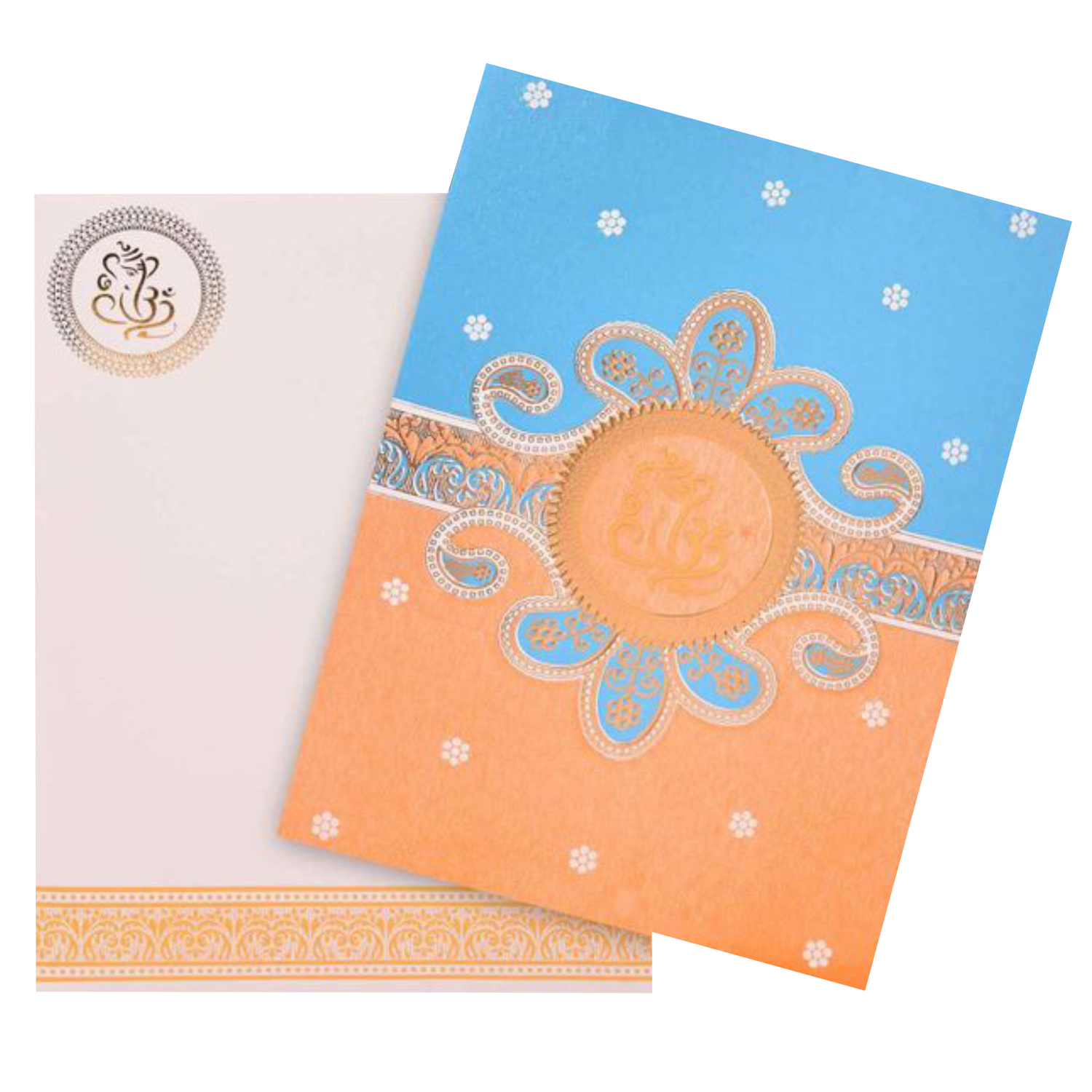 White Simple Ganesha Wedding Card