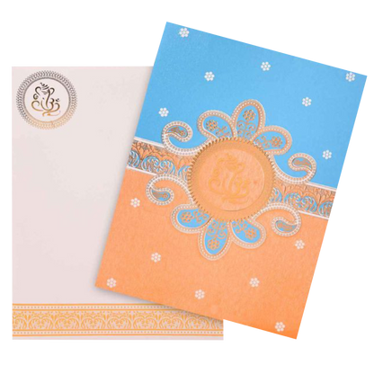 White Simple Ganesha Wedding Card