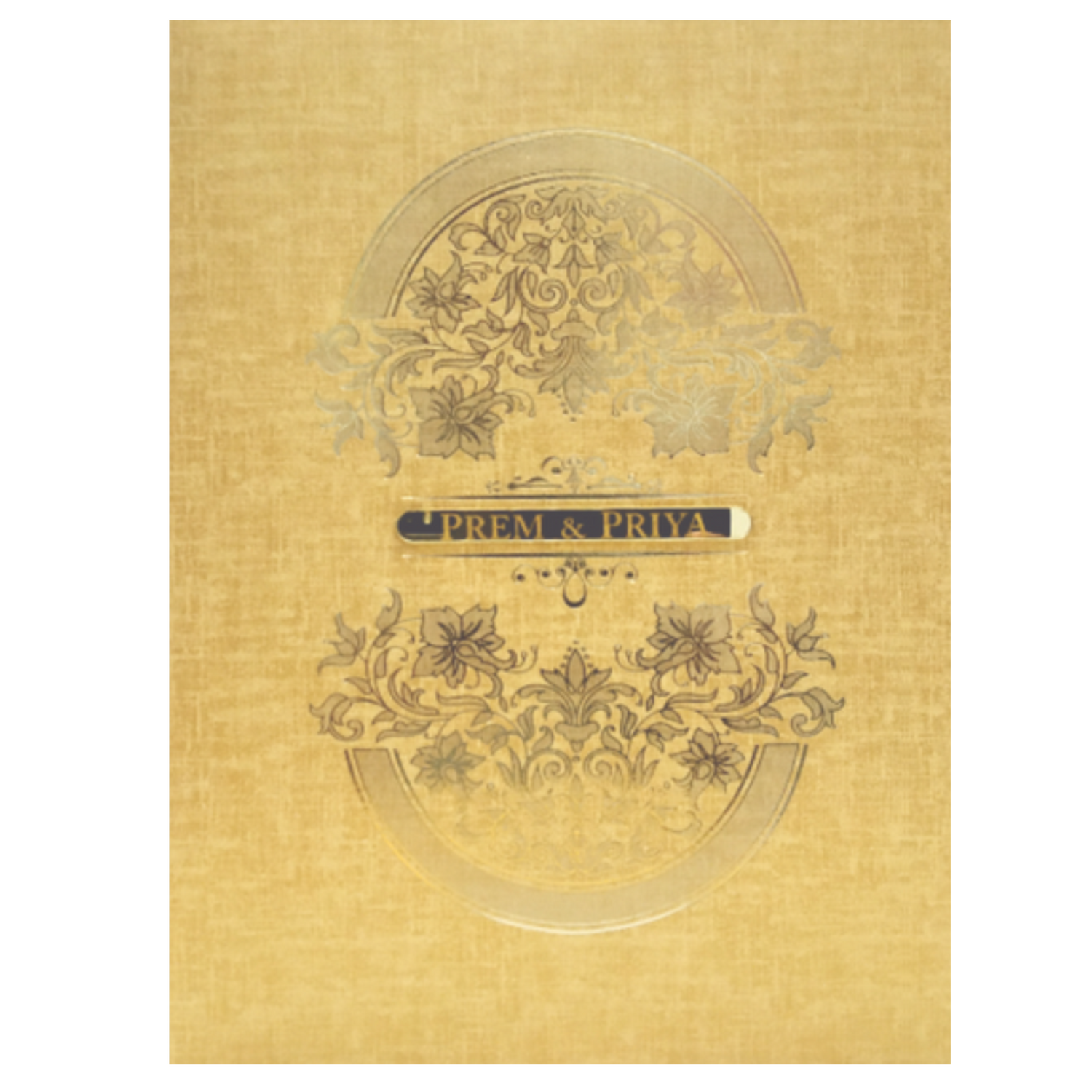 Brown Gold Premium Padded Stiff Board Invitation Card-KNPS9501N