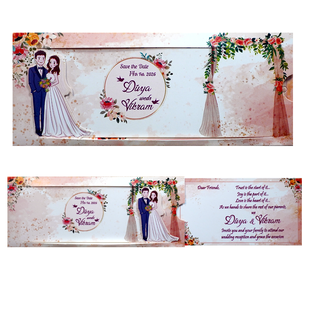 Elegant and attractive Pink floral slide invitation card! Buy now! &amp;