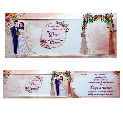 Elegant and attractive Pink floral slide invitation card! Buy now! &amp;