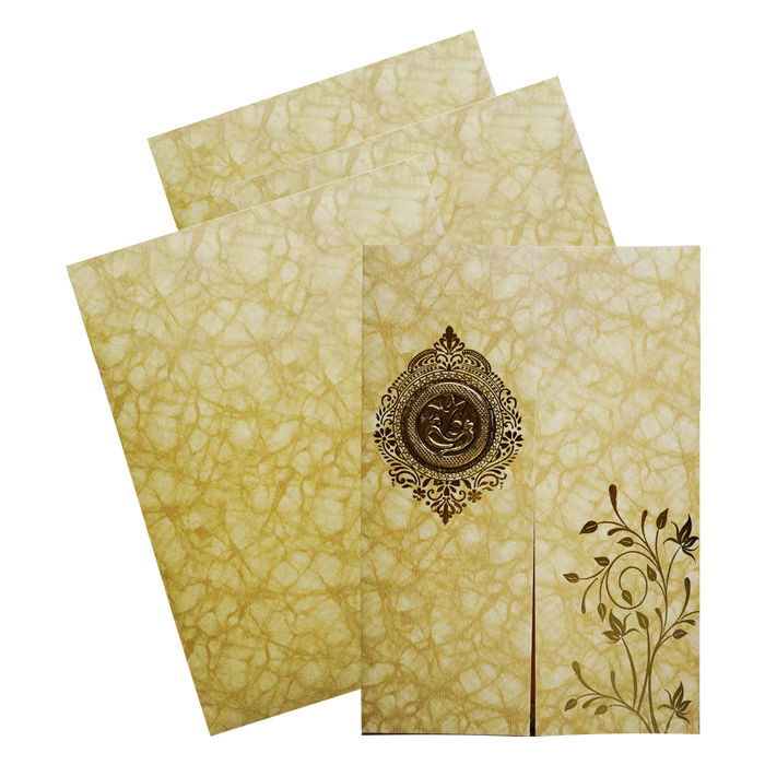 Brown Marbel Door-Style Wedding Card-King of Cards