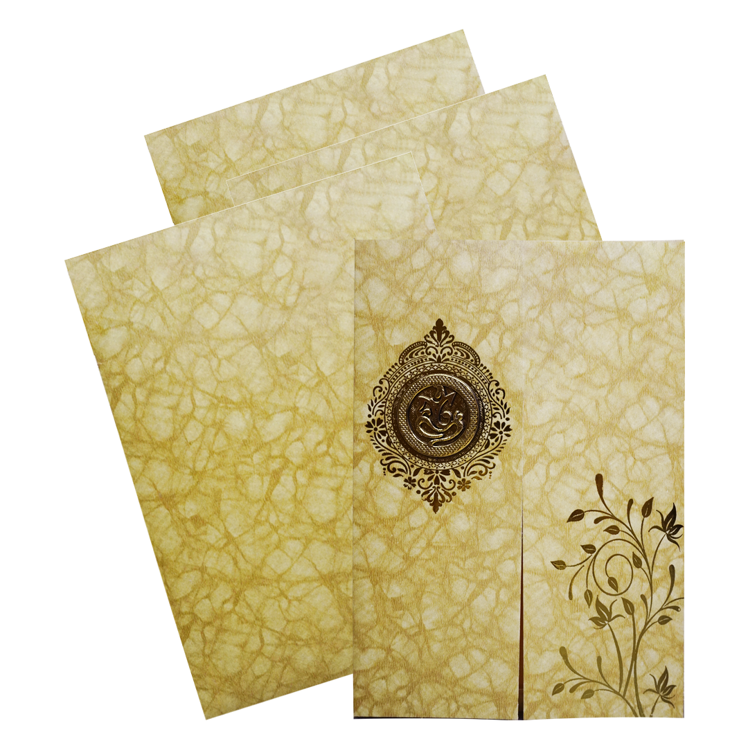 Brown Marbel Door-Style Wedding Card-King of Cards