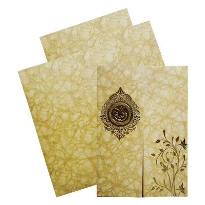 Brown Marbel Door-Style Wedding Card-King of Cards