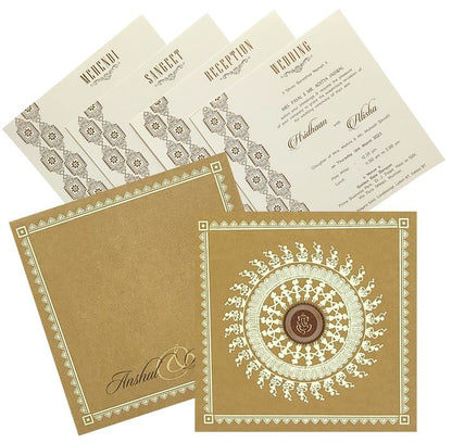 Brown Floral Invitation card-King of Cards