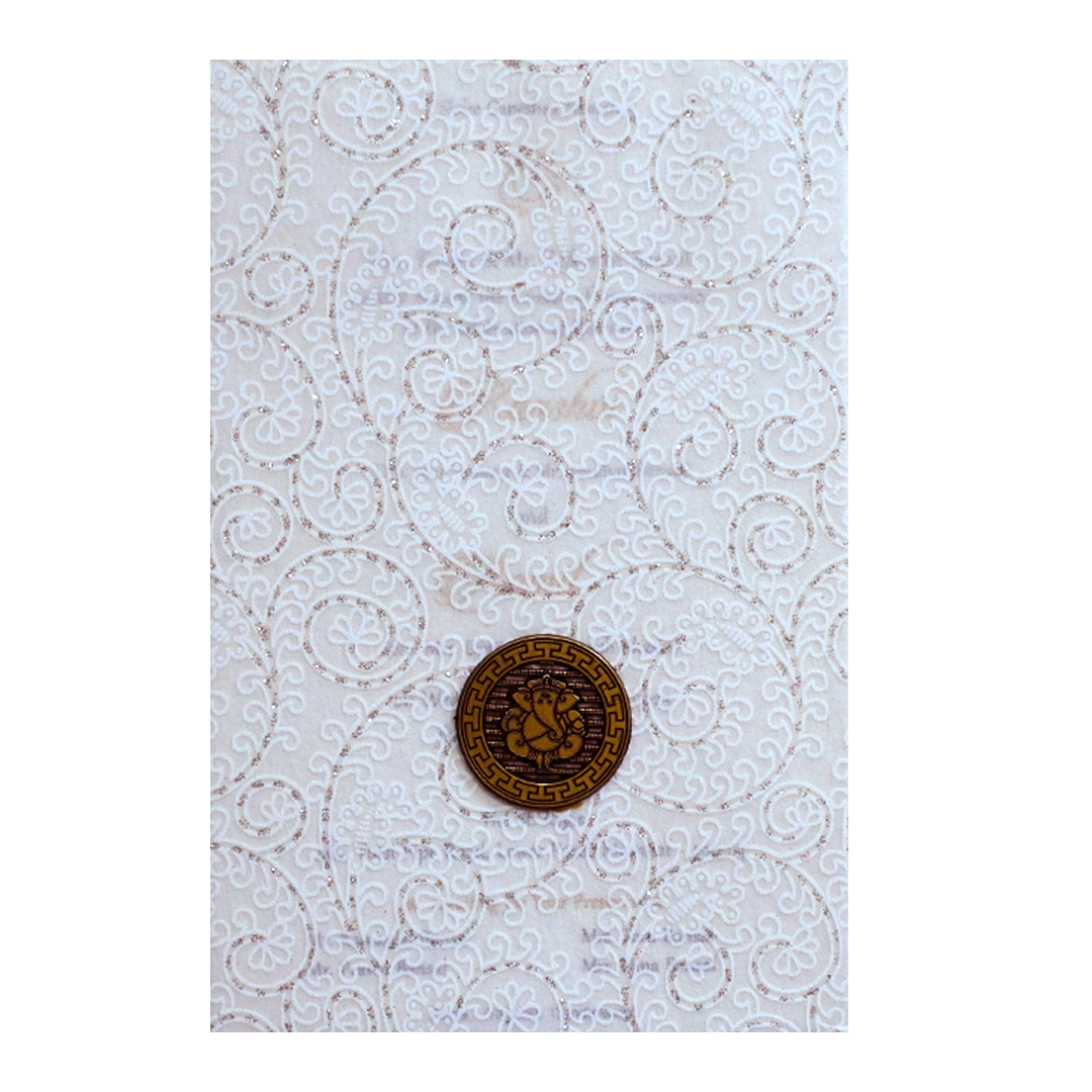 White Wolly Single Sheet Invitation-KRCS7400