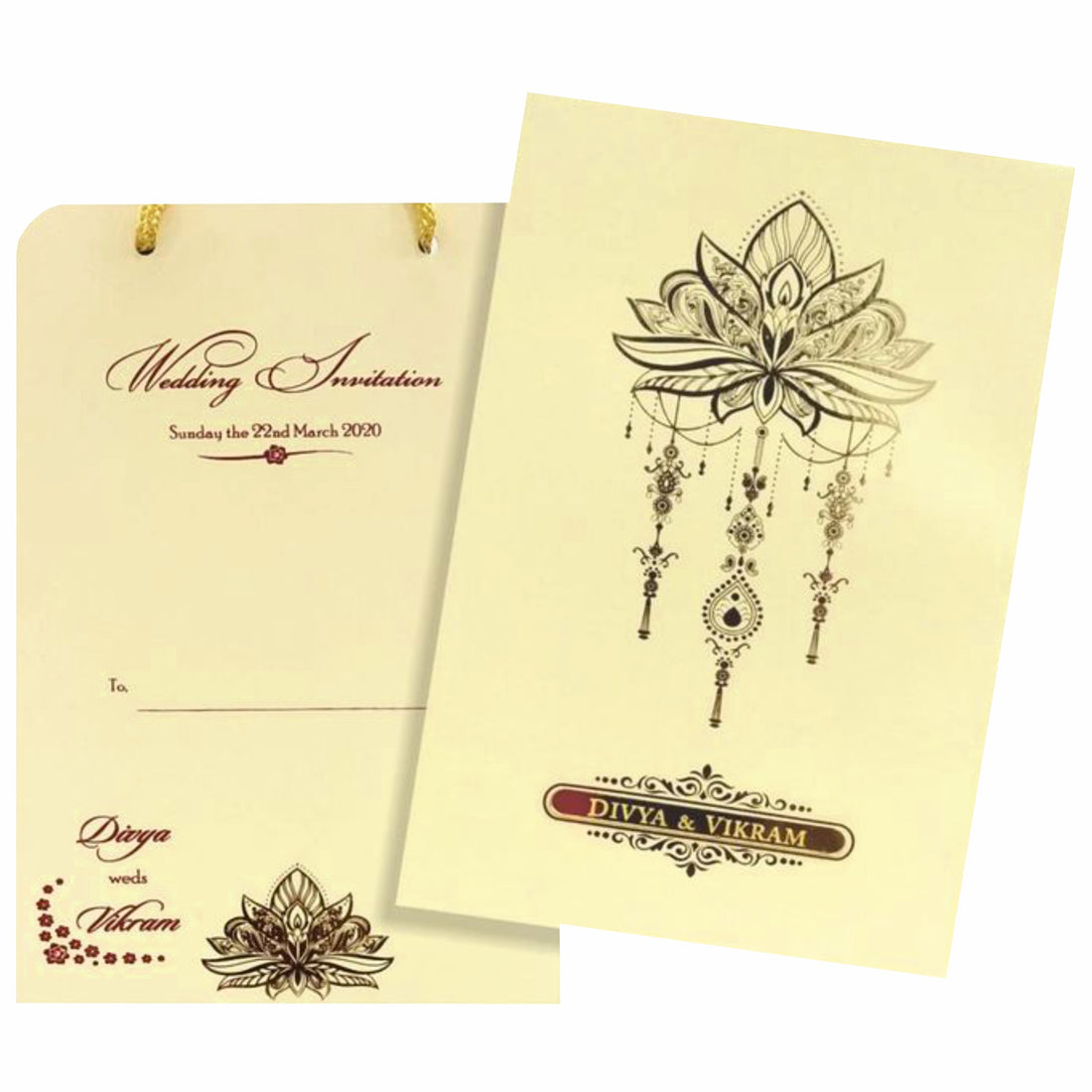 Yellow Floral Invitation Card-KNPR4505C