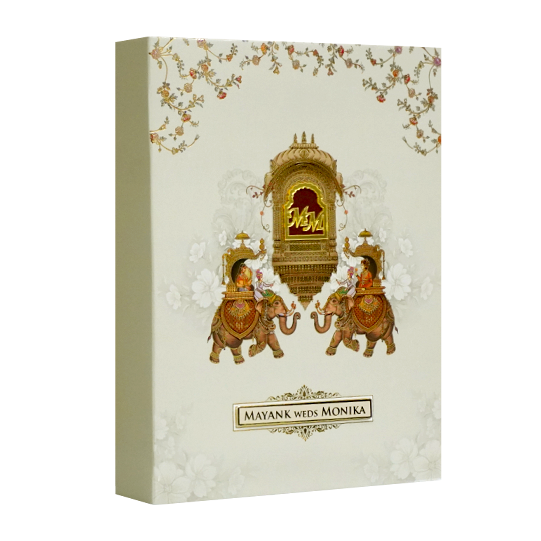 Beige Royal Wedding Box Invitation-King of Cards