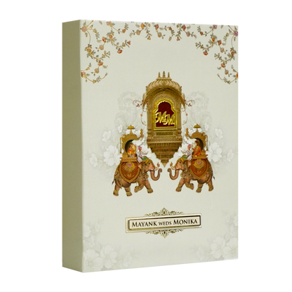 Beige Royal Wedding Box Invitation-King of Cards