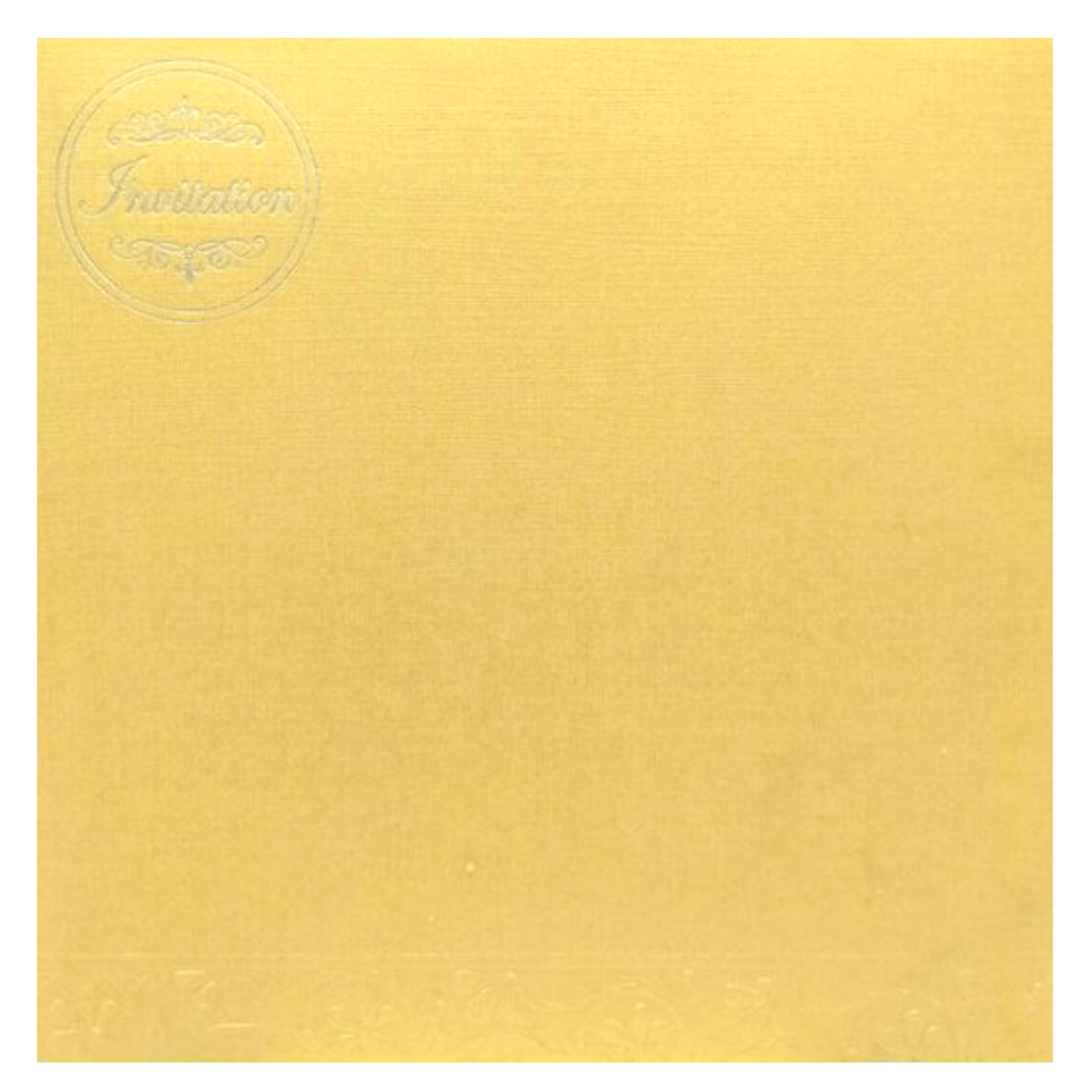 Classic Gold Shading With Hand Made Material Wedding Card - KNK95031