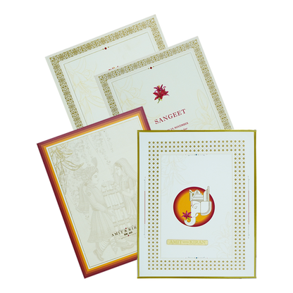 Cream Padded Premium Wedding Card-King of Cards