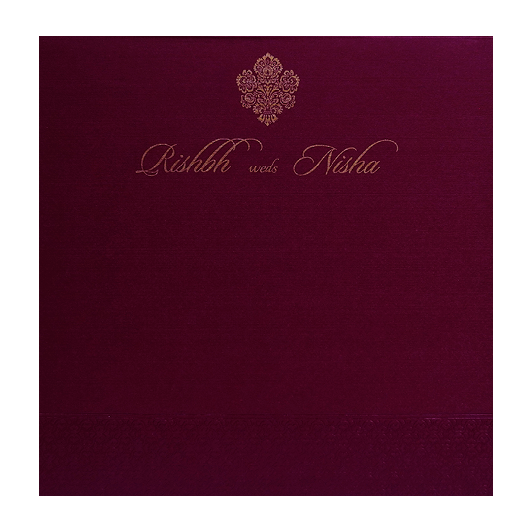 Wine Red Pattern Wedding Invitation Card-King of Cards