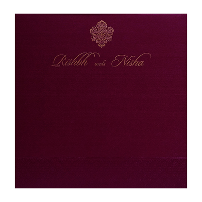 Wine Red Pattern Wedding Invitation Card-King of Cards
