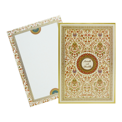 Lime Yellow Designed Wedding Card-KAC05530