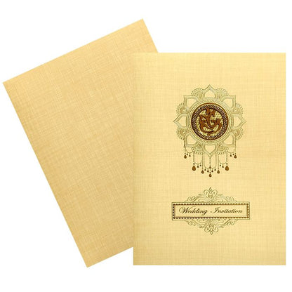 Gold Ganesha Wedding Card-King of Cards