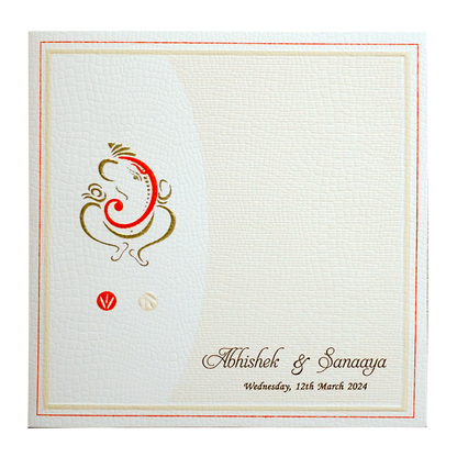 Light Pink Ganesha Box Wedding Card-King of Cards