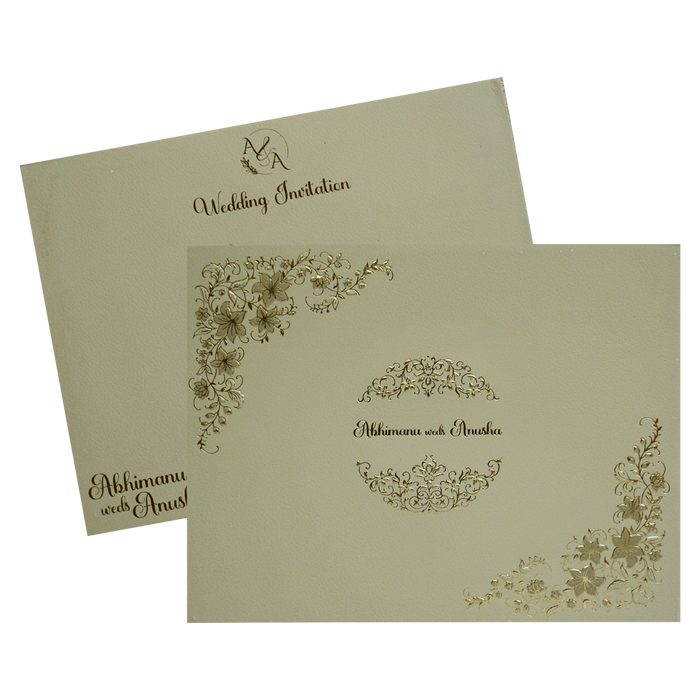 Ivory Padded Wedding Card-King of Cards