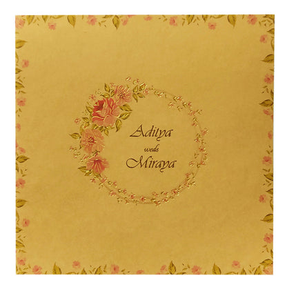 Brown Pink Floral Invitation Card-KRC29402