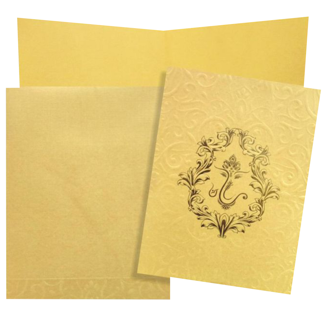 Gold Embossed Floral Ganesha Design