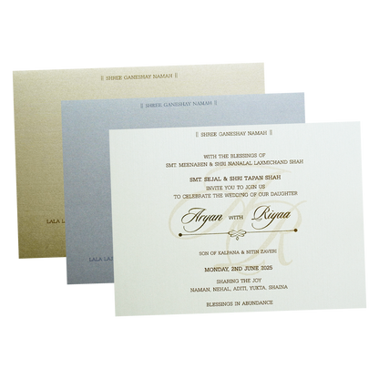 Metallic Light Brown Wedding Card-Krc30750