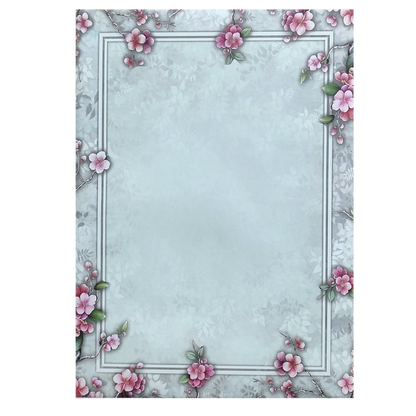 Light Blue Floral Ganesha Invitation Card-King of Cards