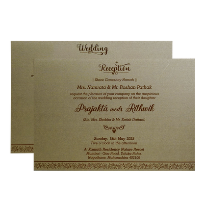 Metallic Light Brown Door Invitation-King of Cards