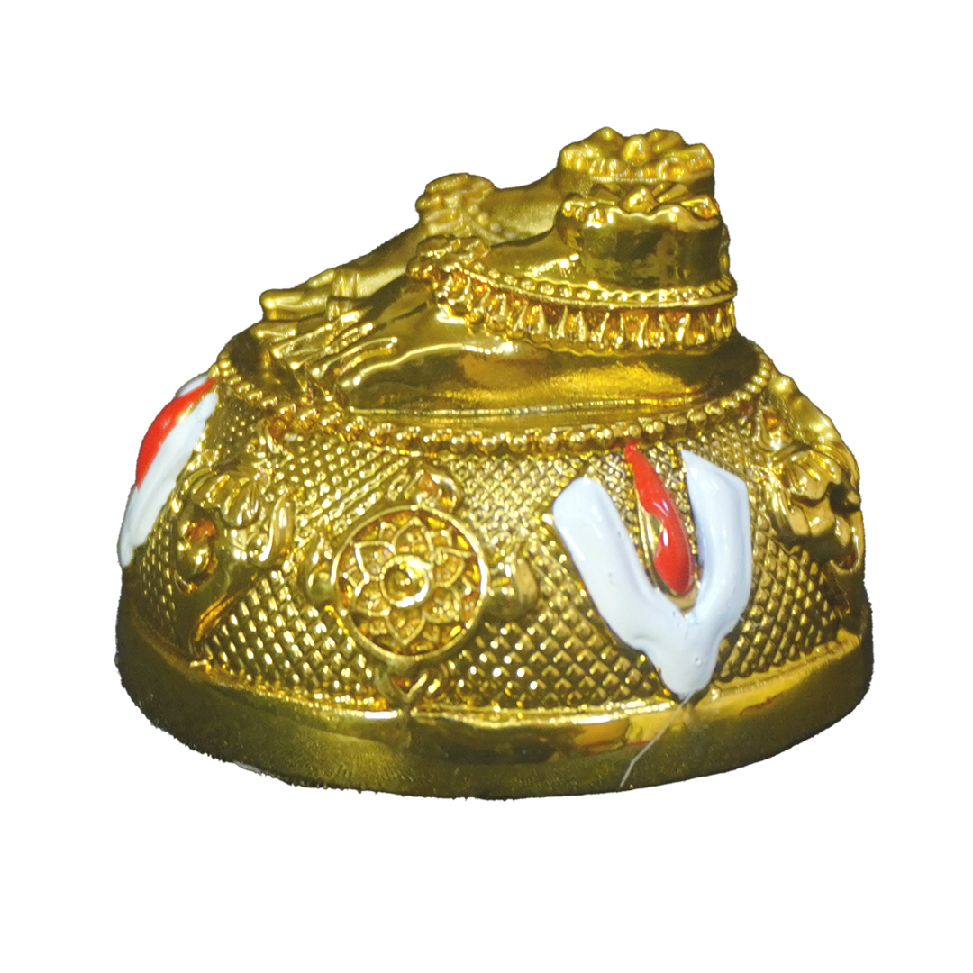 White metal Gold Tirupati Balaji Paduka-King of Cards
