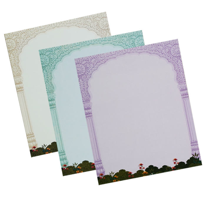 Cream Mughal Art Padded Invitation Card-King of Cards