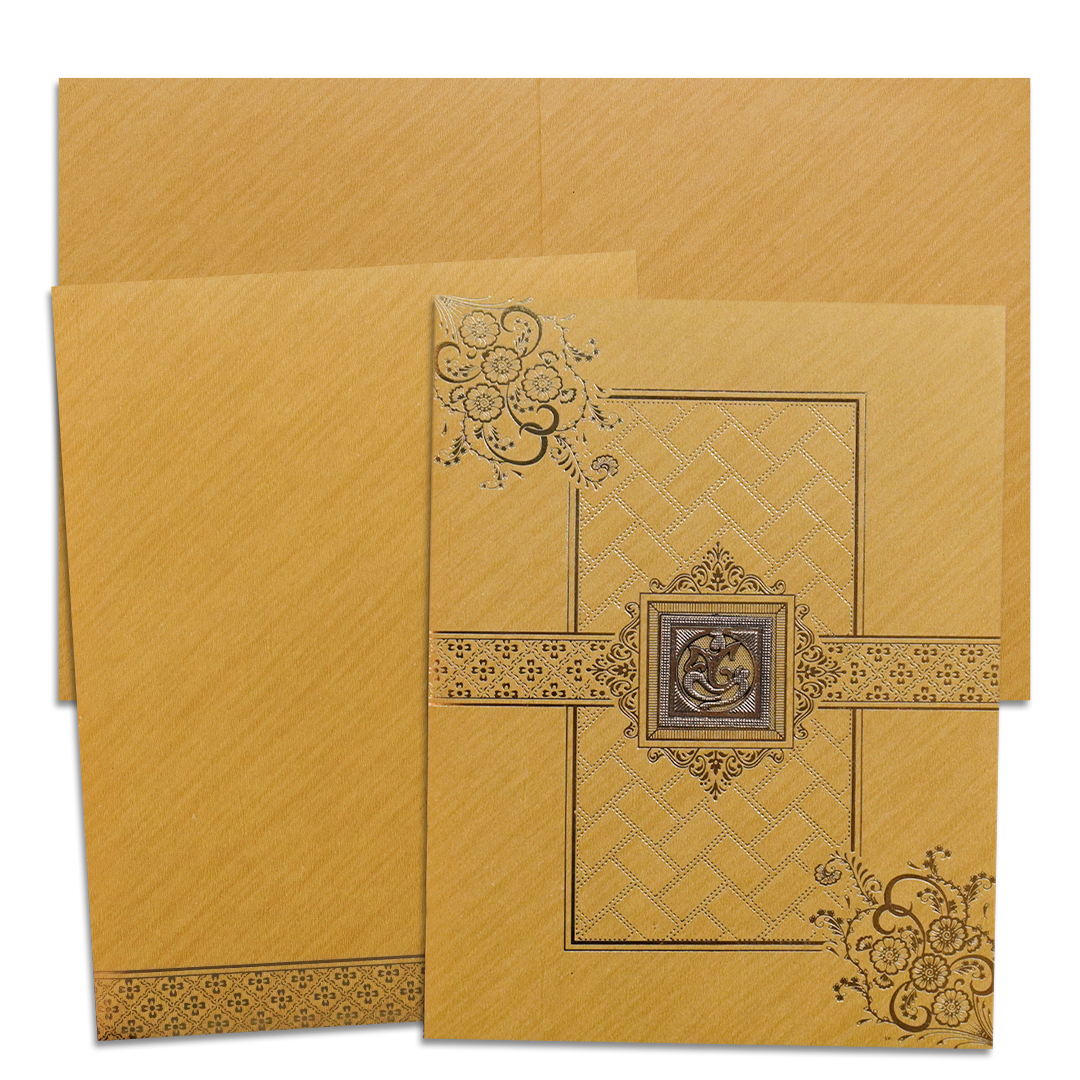 Check out Gold Ganesha Floral Wedding Card at best price. ?WhatsApp Support ?Express Delivery. | King of Cards