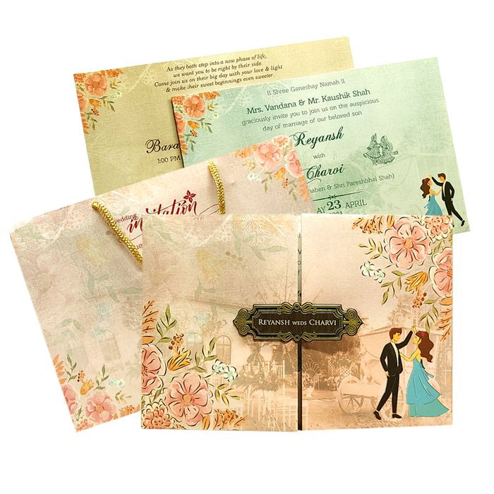 Pale Pink Wedding Card-King of Cards