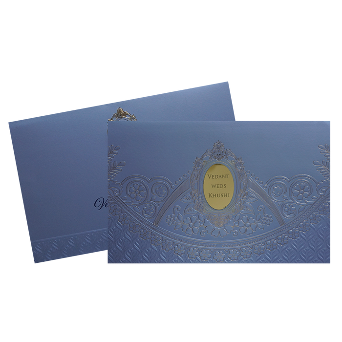 Light Blue Design Wedding Card-King of Cards