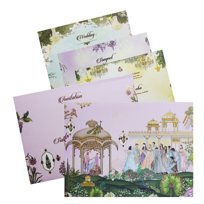 Pale Pink Padded Wedding Card-King of Cards