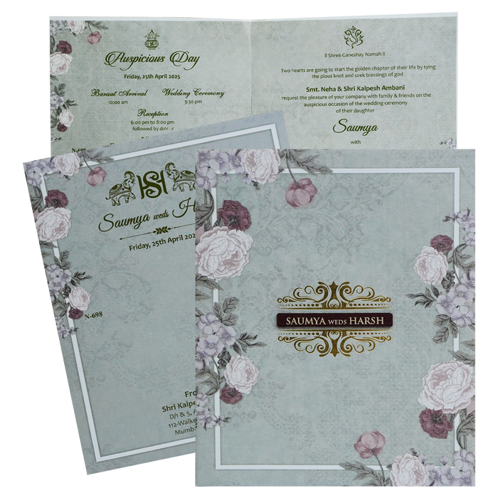 Soft Green Marriage Invitation-King of Cards