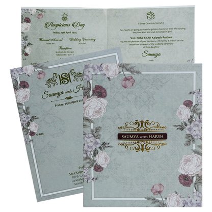 Soft Green Marriage Invitation-King of Cards