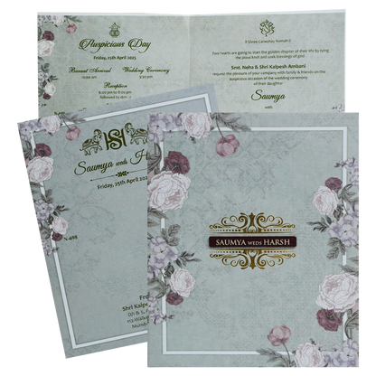 Soft Green Marriage Invitation-KVN06980