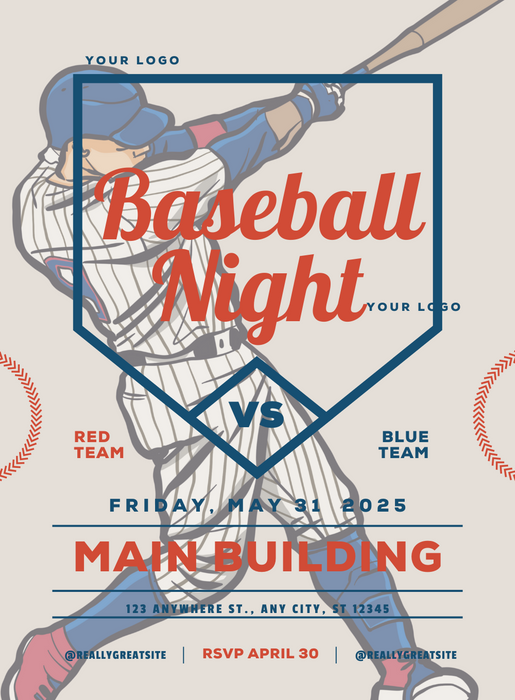Blue Night Baseball Invitation-AABAS001