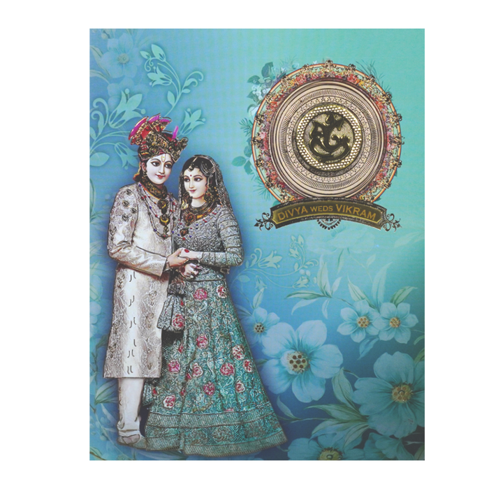 Green Bride And Groom Wedding Card-KNKJ1105-King of Cards