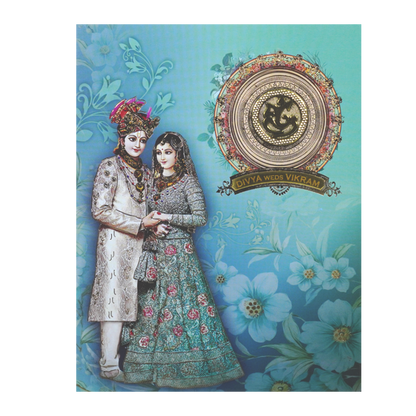 Green Bride And Groom Wedding Card-KNKJ1105-King of Cards