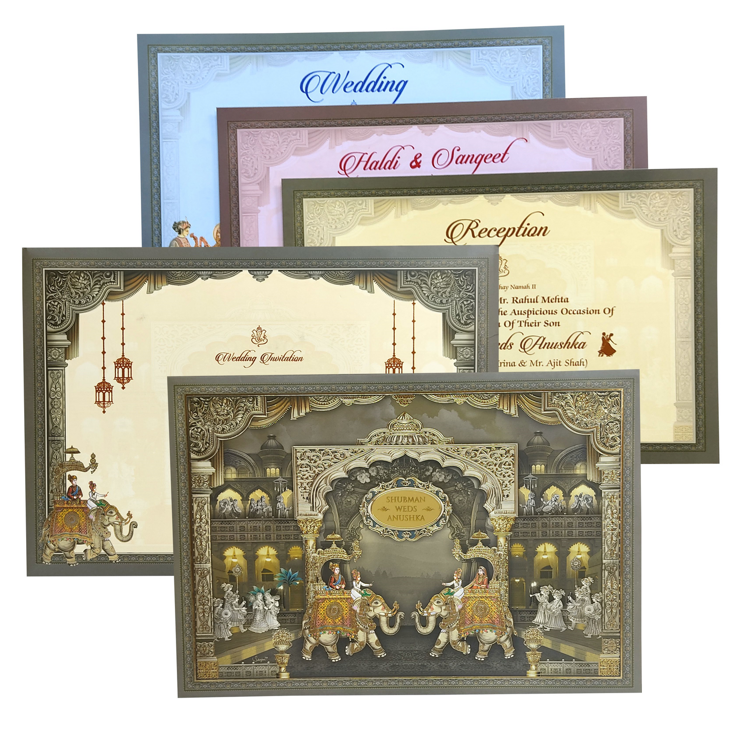 Selling Grey Royal Box Marriage Invitation Card online. Buying invitation cards made easy with King of Cards! ?WhatsApp Support ?Express Delivery