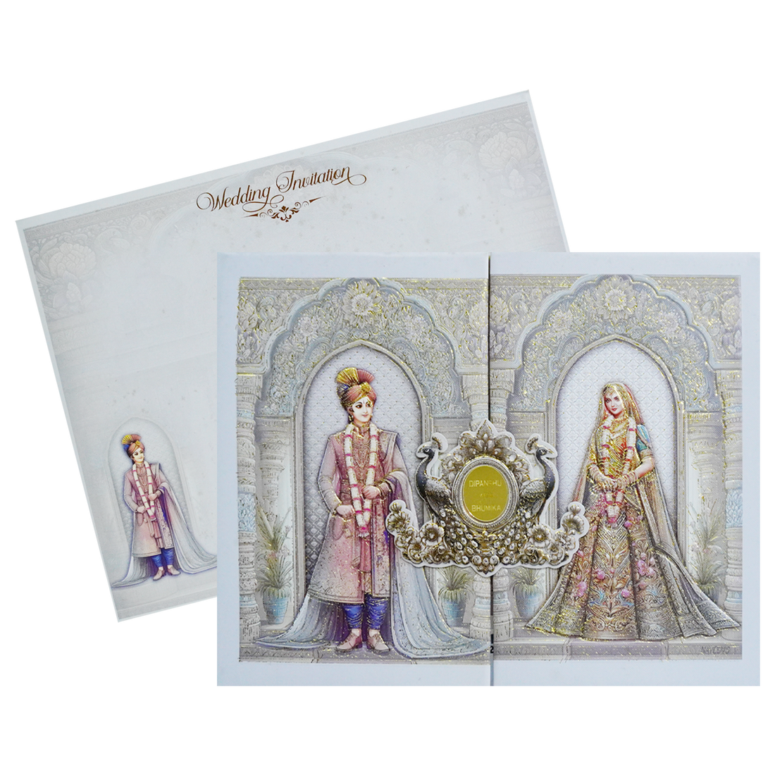 Light Pale Blue Padded Invitation-King of Cards